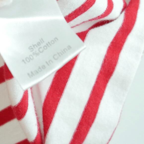 Tuckernuck Small Top Red White Breton Stripe Odie Tee Nautical Preppy Coastal - Picture 4 of 6